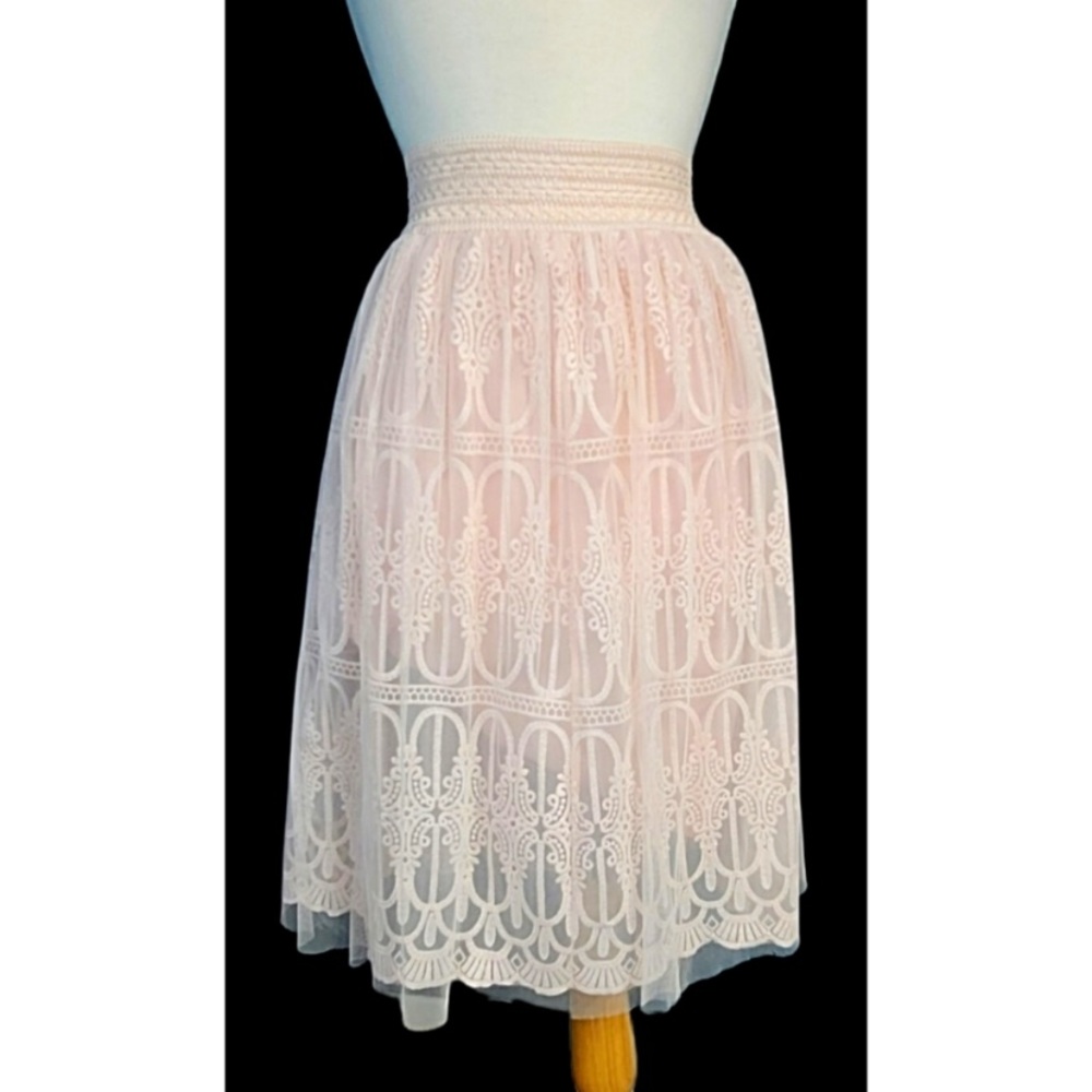 Tulle and Embroidered Lace Skirt Size Large